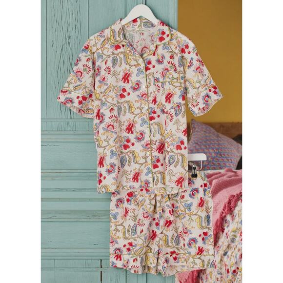 Namaste Shvanthi Block Print Shorts Pajamas - Picture 1 of 5